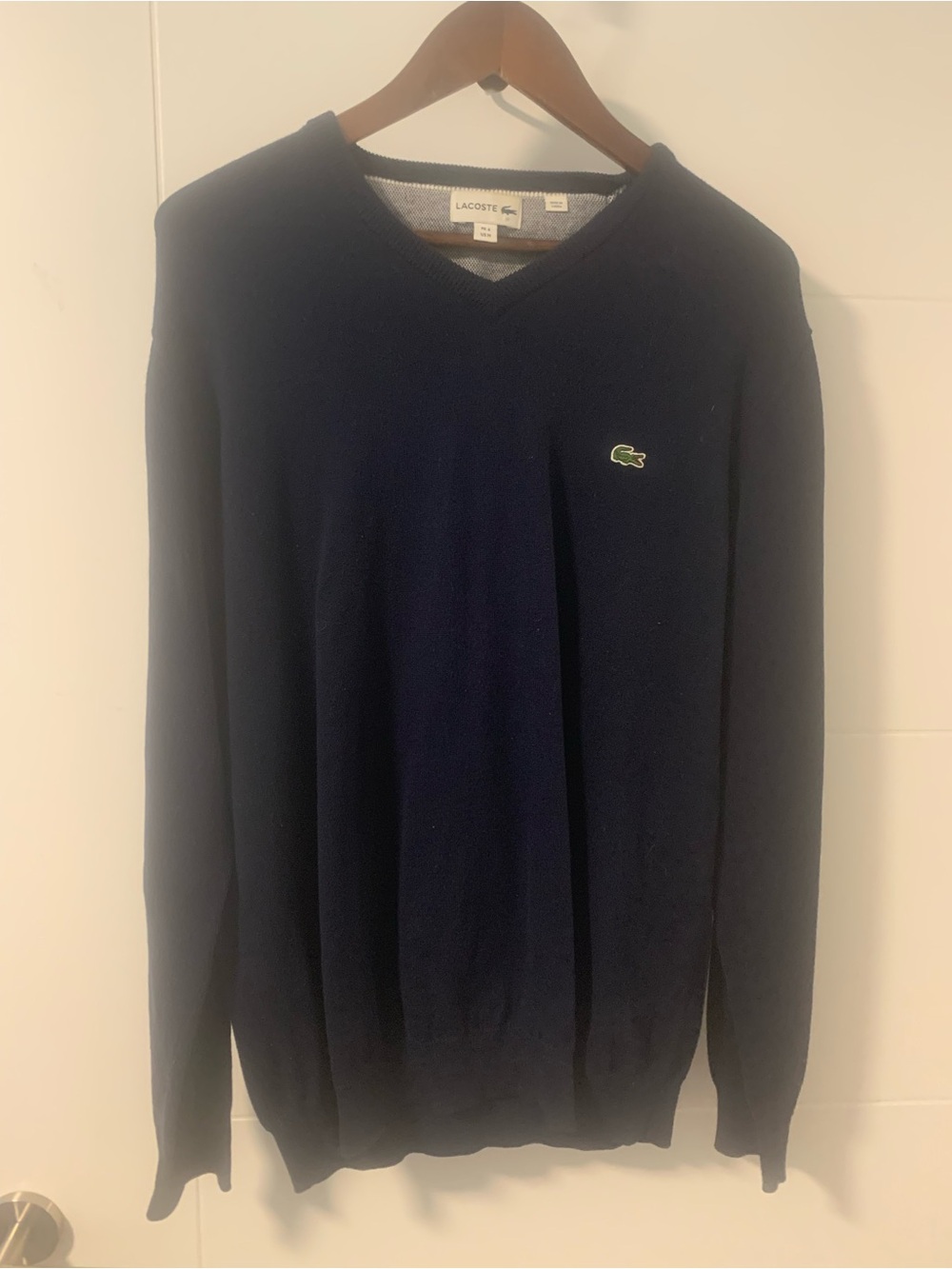 Lacoste Men's Navy V-Neck SweaterA16